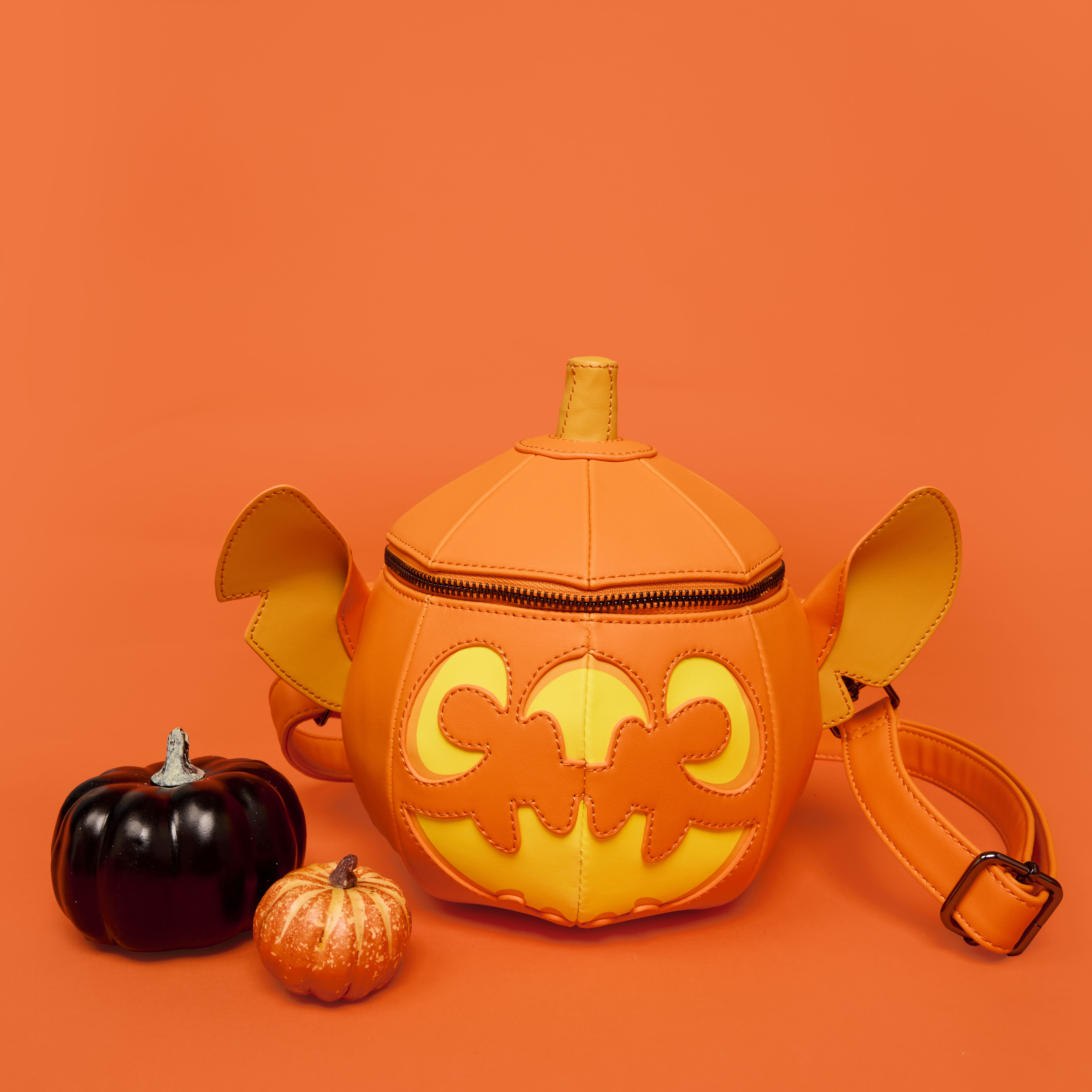 Buy Stitch Pumpkin Head Figural Glow Crossbody Bag at Loungefly